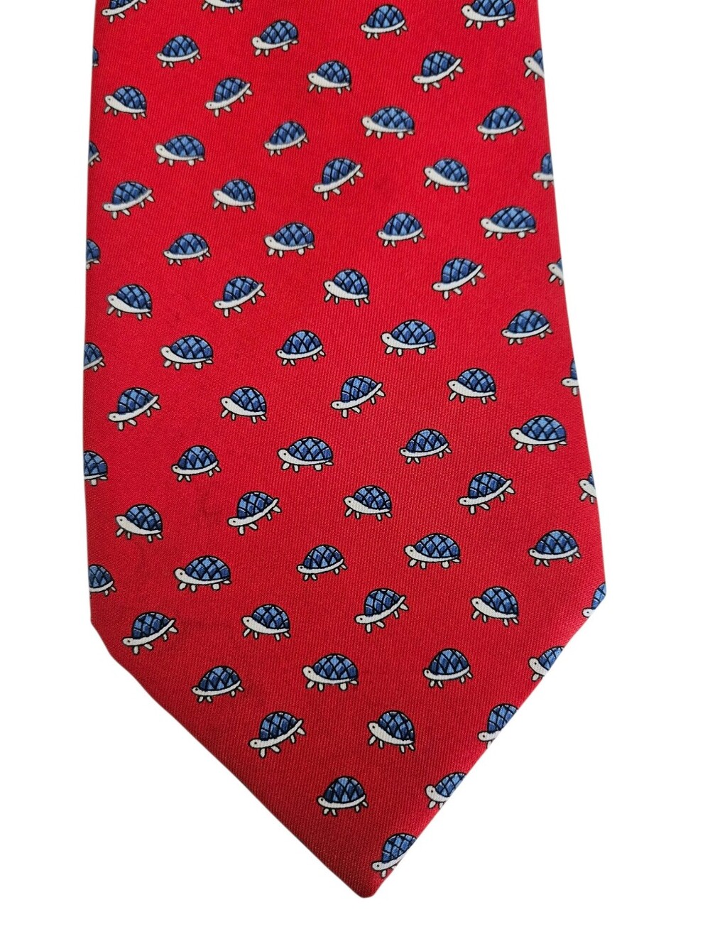 RICHEL For Gorsart Clothes Wall St Silk Red Blue Turtle Tie | SZ 62"
